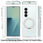 For Samsung Galaxy Z Fold8 Ultra Case Rotating Magnetic Kickstand TPU + Acrylic Clear Phone Cover with Front Frame