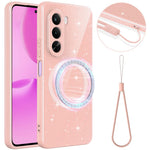 OnePlus Nord CE6 Lite 5G / Realme P4x 5G Magnetiskt Skal Glitter TPU Stötsäkert mobilskal med Snodd