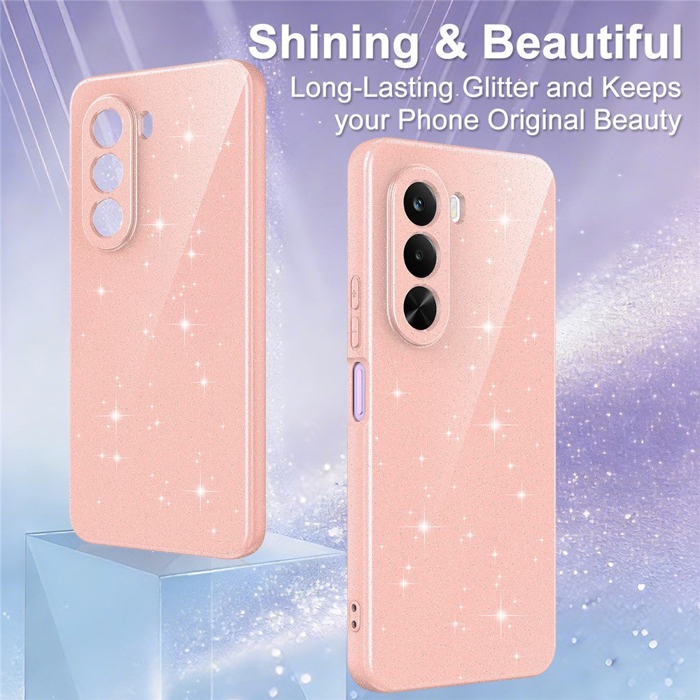 OnePlus Nord CE6 Lite 5G / Realme P4x 5G Magnetiskt Skal Glitter TPU Stötsäkert mobilskal med Snodd
