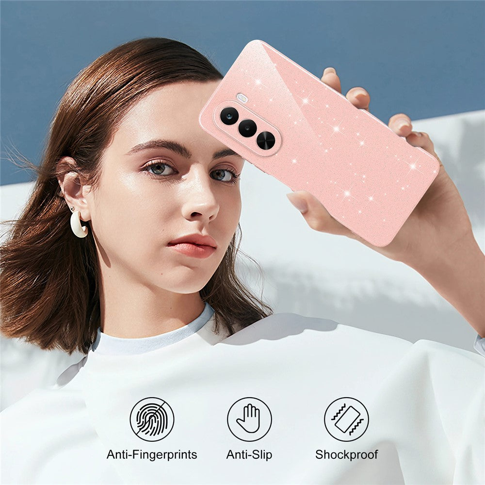 OnePlus Nord CE6 Lite 5G / Realme P4x 5G Magnetiskt Skal Glitter TPU Stötsäkert mobilskal med Snodd