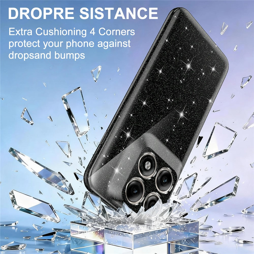Til Motorola Edge 70 Pro+ 5G / 70 Pro 5G Magnetisk Etui Glitter TPU Stødsikkert Telefoncover med Nøglesnor