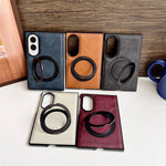 For Samsung Galaxy Z Fold8 Case Rotating Magnetic Kickstand PU Leather Phone Back Cover