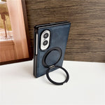 For Samsung Galaxy Z Fold8 Case Rotating Magnetic Kickstand PU Leather Phone Back Cover