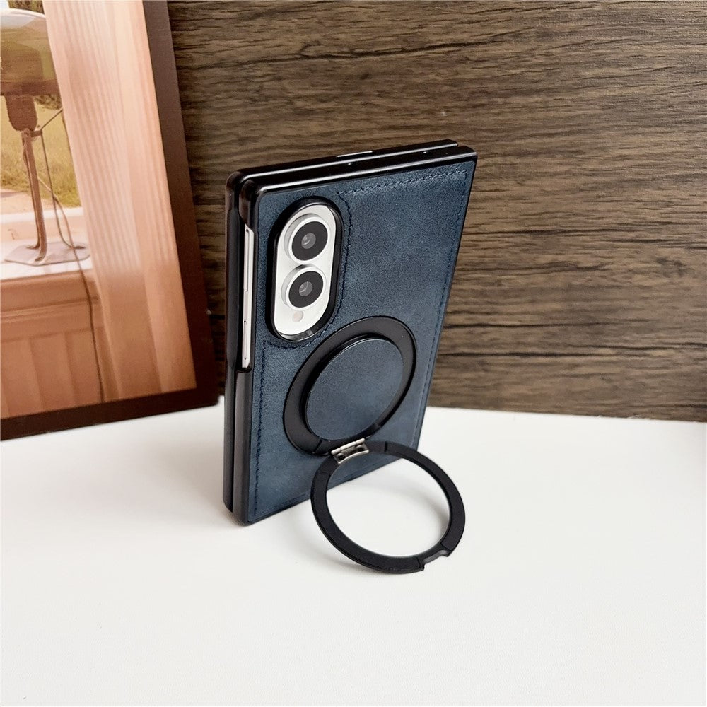 For Samsung Galaxy Z Fold8 Case Rotating Magnetic Kickstand PU Leather Phone Back Cover