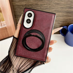 For Samsung Galaxy Z Fold8 Case Rotating Magnetic Kickstand PU Leather Phone Back Cover