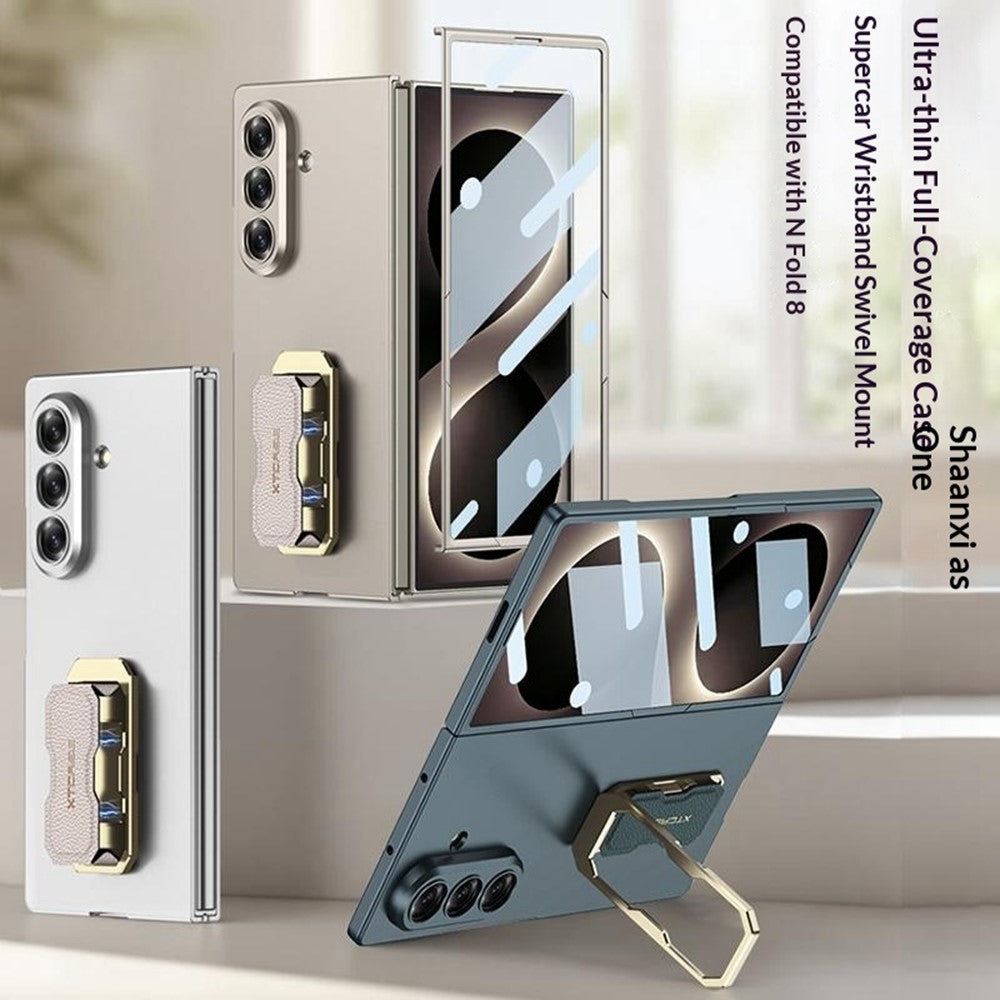 GKK for Samsung Galaxy Z Fold8 Ultra Case Wristband Kickstand Ultra-thin PC Foldable Phone Cover with Screen Protector