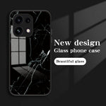 For Oppo Reno16 F 5G Phone Case Marble Pattern Tempered Glass + PC + TPU Protective Phone Cover