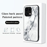 For Oppo Reno16 F 5G Phone Case Marble Pattern Tempered Glass + PC + TPU Protective Phone Cover