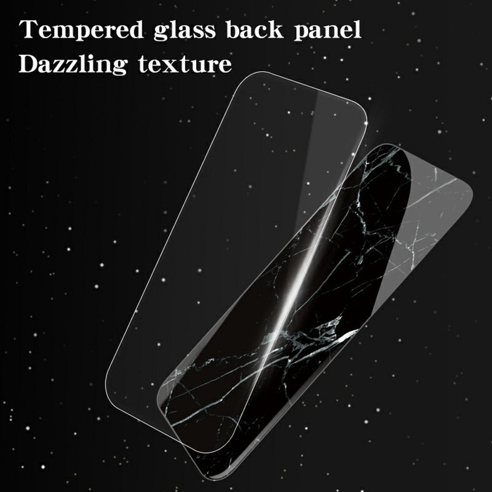 For Oppo Reno16 F 5G Phone Case Marble Pattern Tempered Glass + PC + TPU Protective Phone Cover