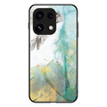 For Oppo Reno16 F 5G Phone Case Marble Pattern Tempered Glass + PC + TPU Protective Phone Cover