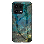 For Oppo Reno16 F 5G Phone Case Marble Pattern Tempered Glass + PC + TPU Protective Phone Cover