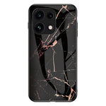 For Oppo Reno16 F 5G Phone Case Marble Pattern Tempered Glass + PC + TPU Protective Phone Cover