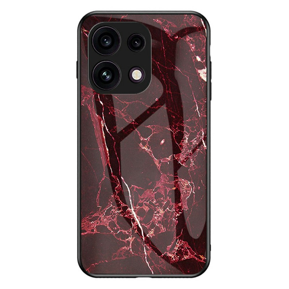 For Oppo Reno16 F 5G Phone Case Marble Pattern Tempered Glass + PC + TPU Protective Phone Cover