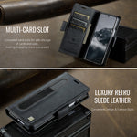 AUTSPACE til Samsung Galaxy Z Fold7 5G A11 Cover RFID-blokerende retro læder mobiltelefon pung cover