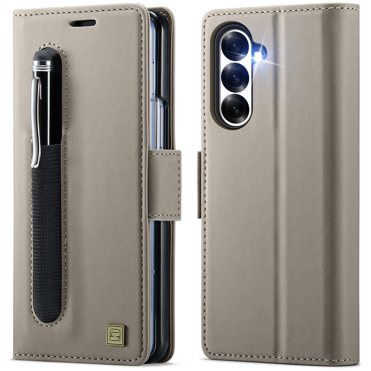 AUTSPACE til Samsung Galaxy Z Fold7 5G A11 Cover RFID-blokerende retro læder mobiltelefon pung cover