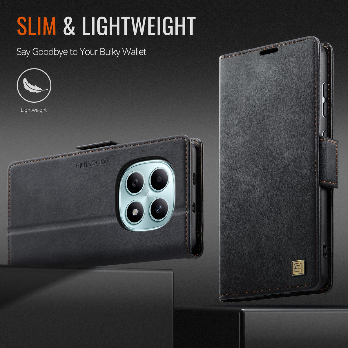 AUTSPACE for Xiaomi Poco M8 5G / Xiaomi Redmi Note 15 4G (Global) / Xiaomi Redmi Note 15 5G (Global) A11 Case RFID Blocking Retro Leather Cell Phone Wallet Cover