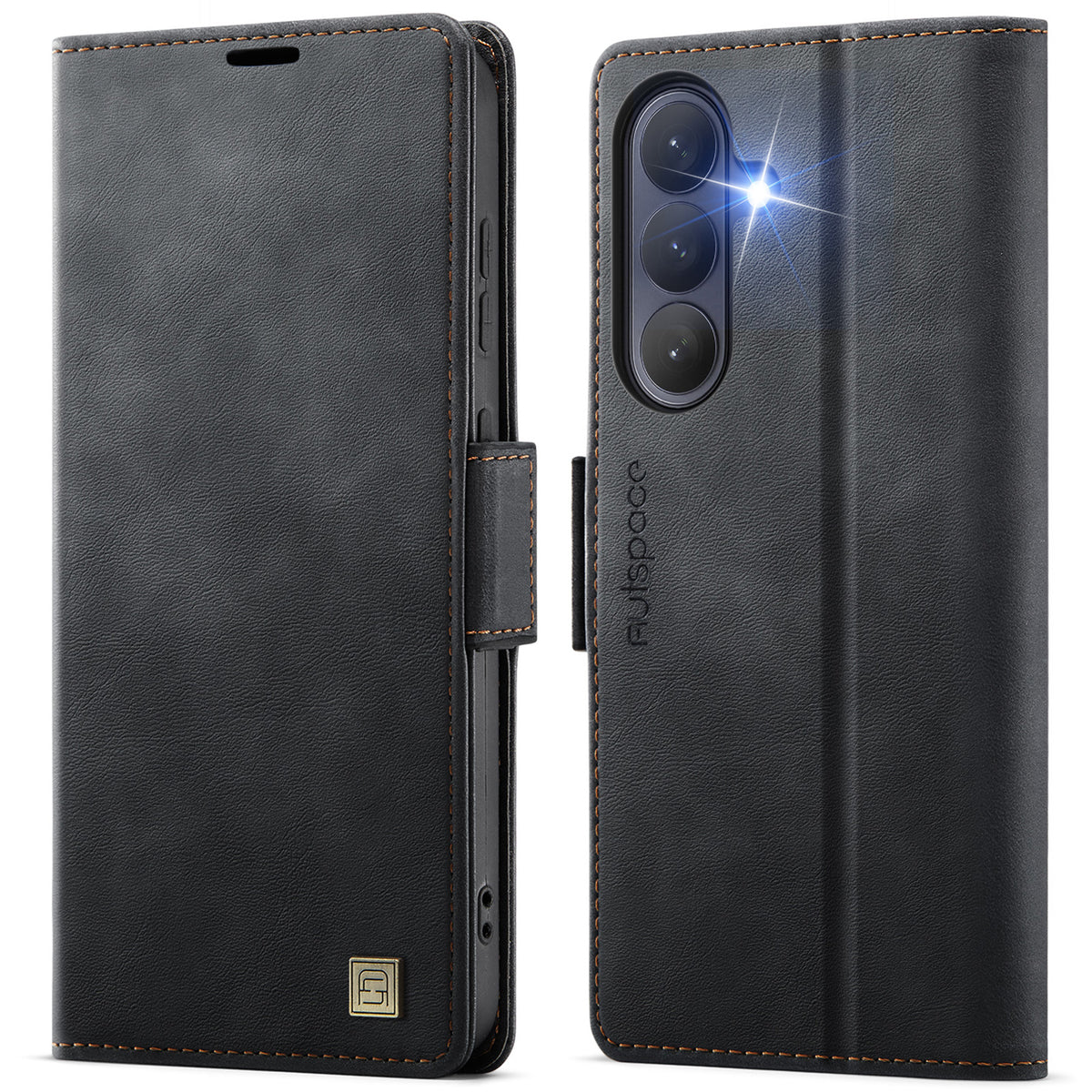 AUTSPACE for Samsung Galaxy S26+ A11 Case RFID Blocking Retro Leather Cell Phone Wallet Cover