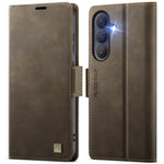 AUTSPACE for Samsung Galaxy S26+ A11 Case RFID Blocking Retro Leather Cell Phone Wallet Cover