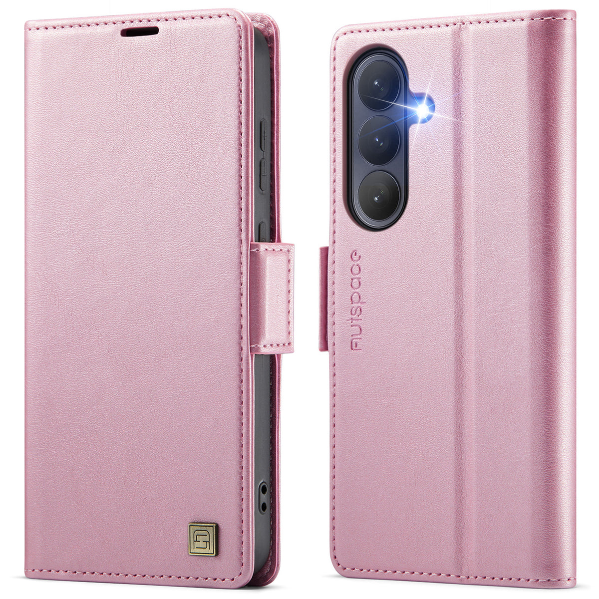 AUTSPACE for Samsung Galaxy S26+ A11 Case RFID Blocking Retro Leather Cell Phone Wallet Cover