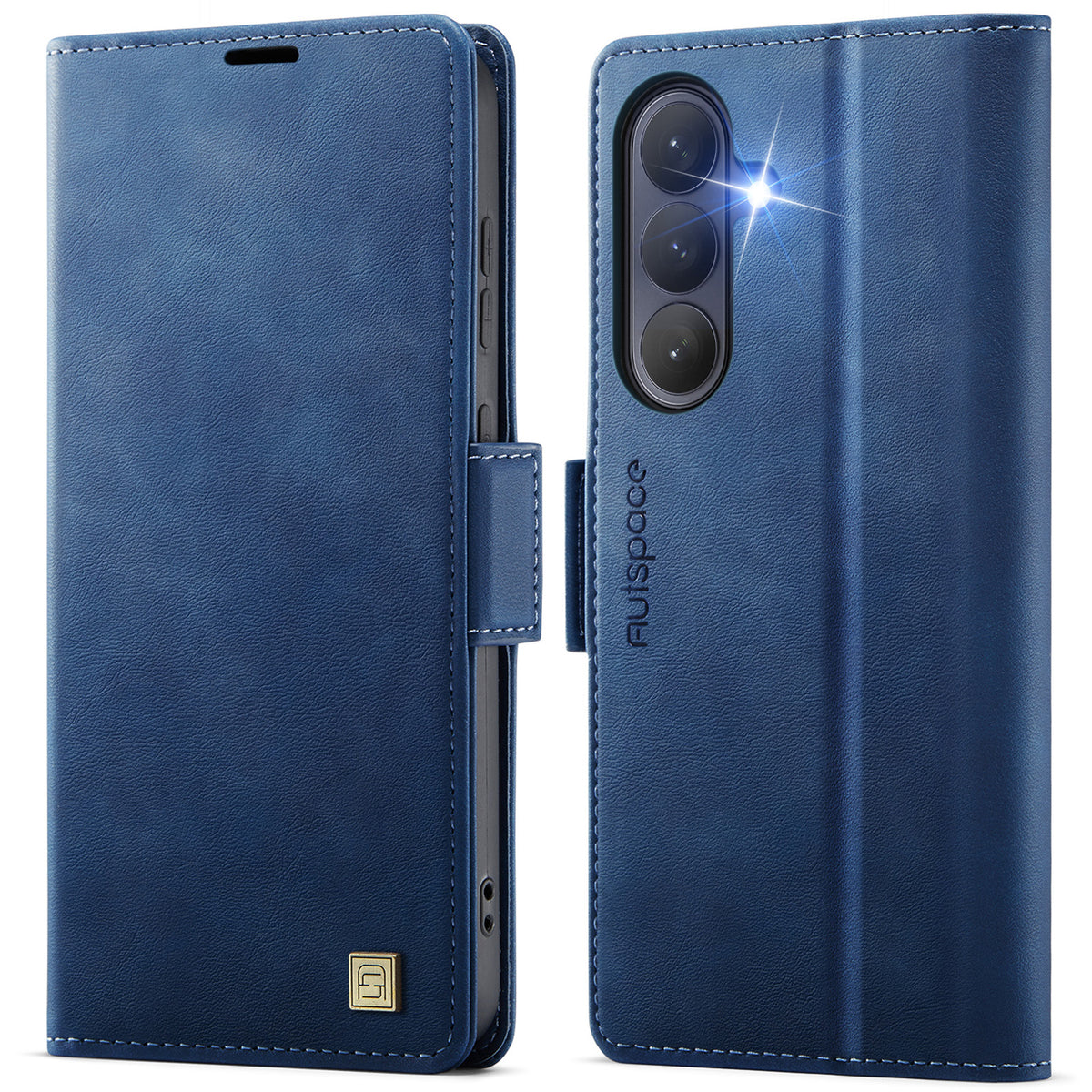 AUTSPACE for Samsung Galaxy S26+ A11 Case RFID Blocking Retro Leather Cell Phone Wallet Cover