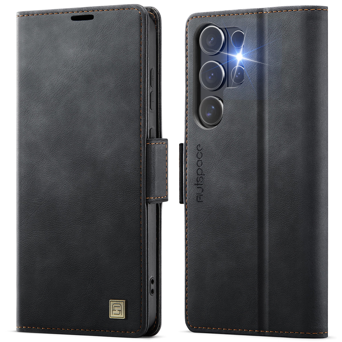 AUTSPACE for Samsung Galaxy S26 Ultra A11 etui RFID-blokerende retro-læder cover til mobiltelefon med pungfunktion