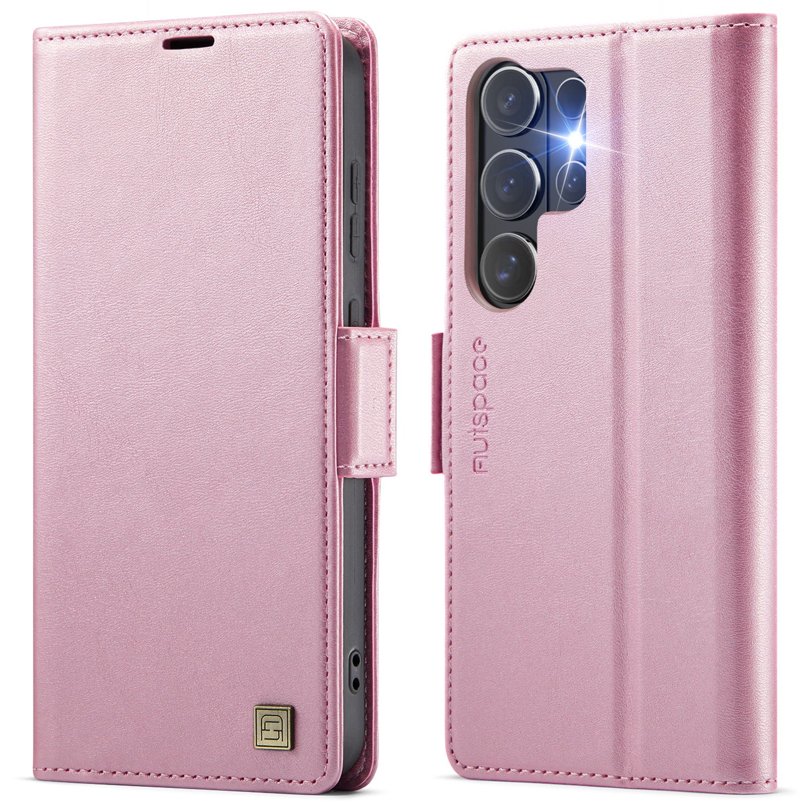 AUTSPACE for Samsung Galaxy S26 Ultra A11 etui RFID-blokerende retro-læder cover til mobiltelefon med pungfunktion