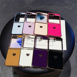 For Samsung Galaxy Z Flip7 FE 5G / Z Flip6 5G Case TPU Phone Back Cover Electroplating Heart Pattern