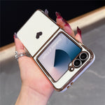 For Samsung Galaxy Z Flip7 FE 5G / Z Flip6 5G Case TPU Phone Back Cover Electroplating Heart Pattern
