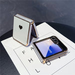 For Samsung Galaxy Z Flip7 FE 5G / Z Flip6 5G Case TPU Phone Back Cover Electroplating Heart Pattern