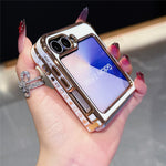 For Samsung Galaxy Z Flip7 FE 5G / Z Flip6 5G Case TPU Phone Back Cover Electroplating Heart Pattern