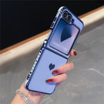 For Samsung Galaxy Z Flip7 FE 5G / Z Flip6 5G Case TPU Phone Back Cover Electroplating Heart Pattern
