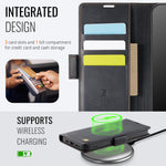 AUTSPACE for iPhone 17 Pro A11 Case RFID Blocking Retro Leather Cell Phone Wallet Cover