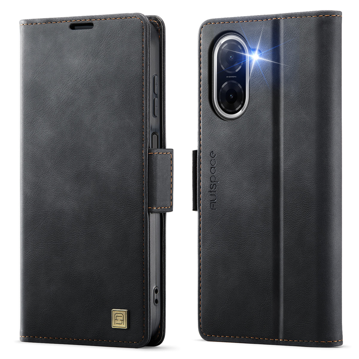 AUTSPACE for Xiaomi Redmi A5 NFC (EU) (173.45mm) A11 Case RFID Blocking Retro Leather Cell Phone Wallet Cover