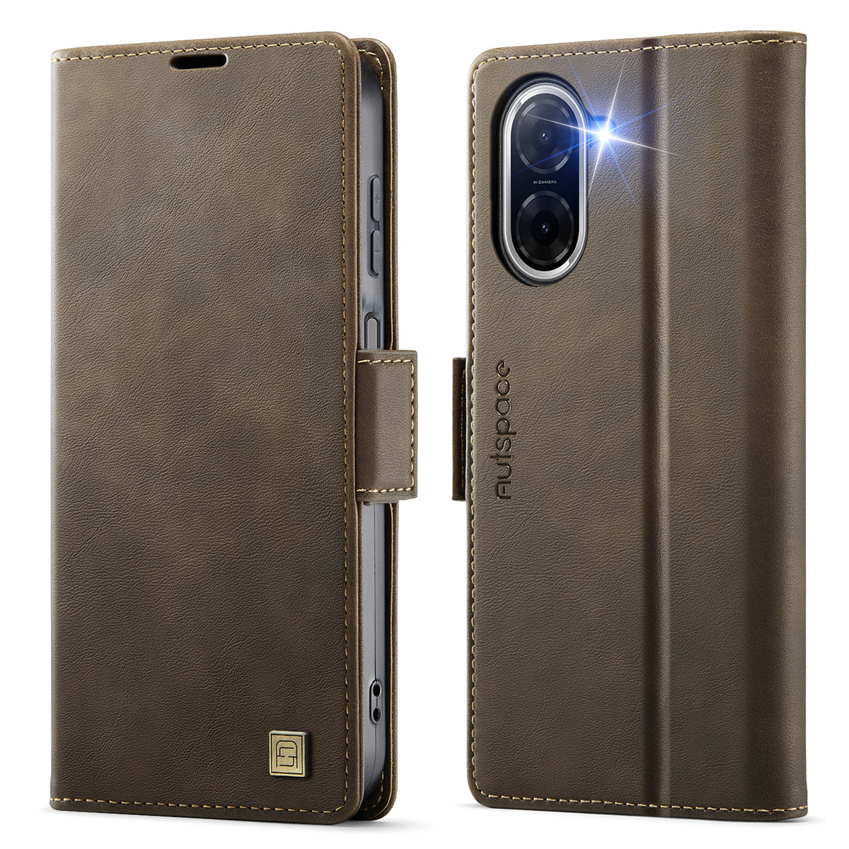 AUTSPACE for Xiaomi Redmi A5 NFC (EU) (173.45mm) A11 Case RFID Blocking Retro Leather Cell Phone Wallet Cover
