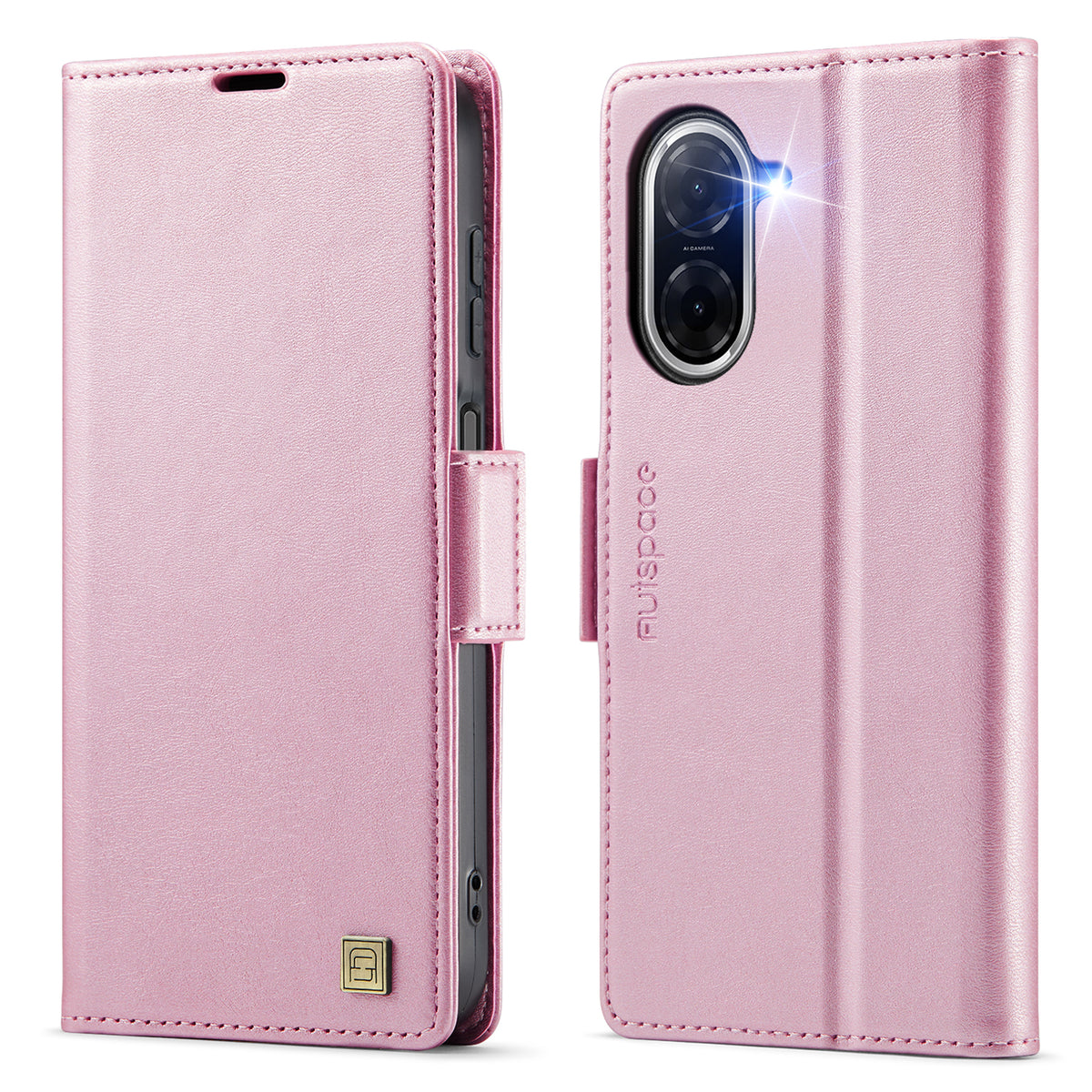 AUTSPACE for Xiaomi Redmi A5 NFC (EU) (173.45mm) A11 Case RFID Blocking Retro Leather Cell Phone Wallet Cover