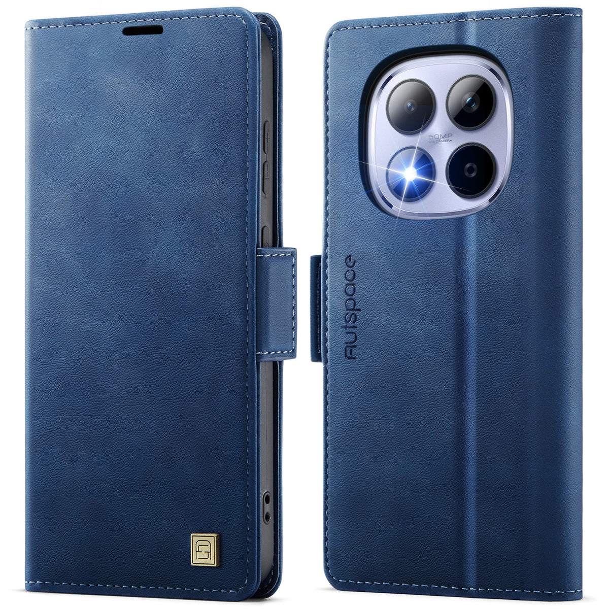 AUTSPACE för Xiaomi Redmi Note 15 Pro 5G (Global) A11-skal RFID-blockerande retro-läderplånboksfodral för mobilmobil