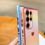 For Samsung Galaxy S24 Ultra Case Dazzling Design Electroplating Heart Pattern TPU Phone Cover