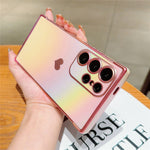 For Samsung Galaxy S24 Ultra Case Dazzling Design Electroplating Heart Pattern TPU Phone Cover