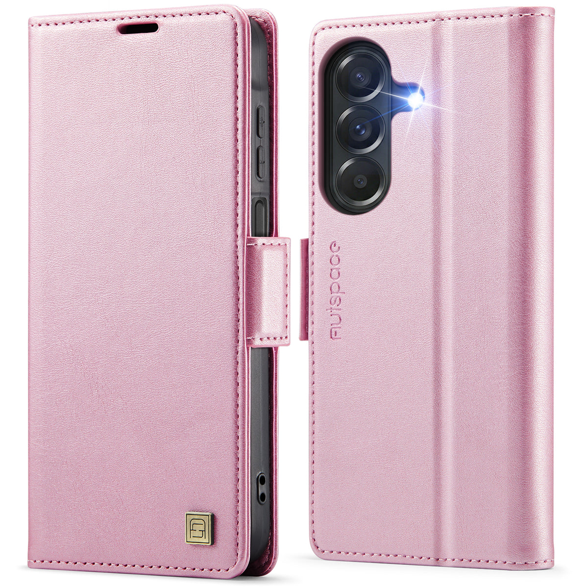 AUTSPACE for Samsung Galaxy A27 5G A11 Case RFID Blocking Retro Leather Cell Phone Wallet Cover
