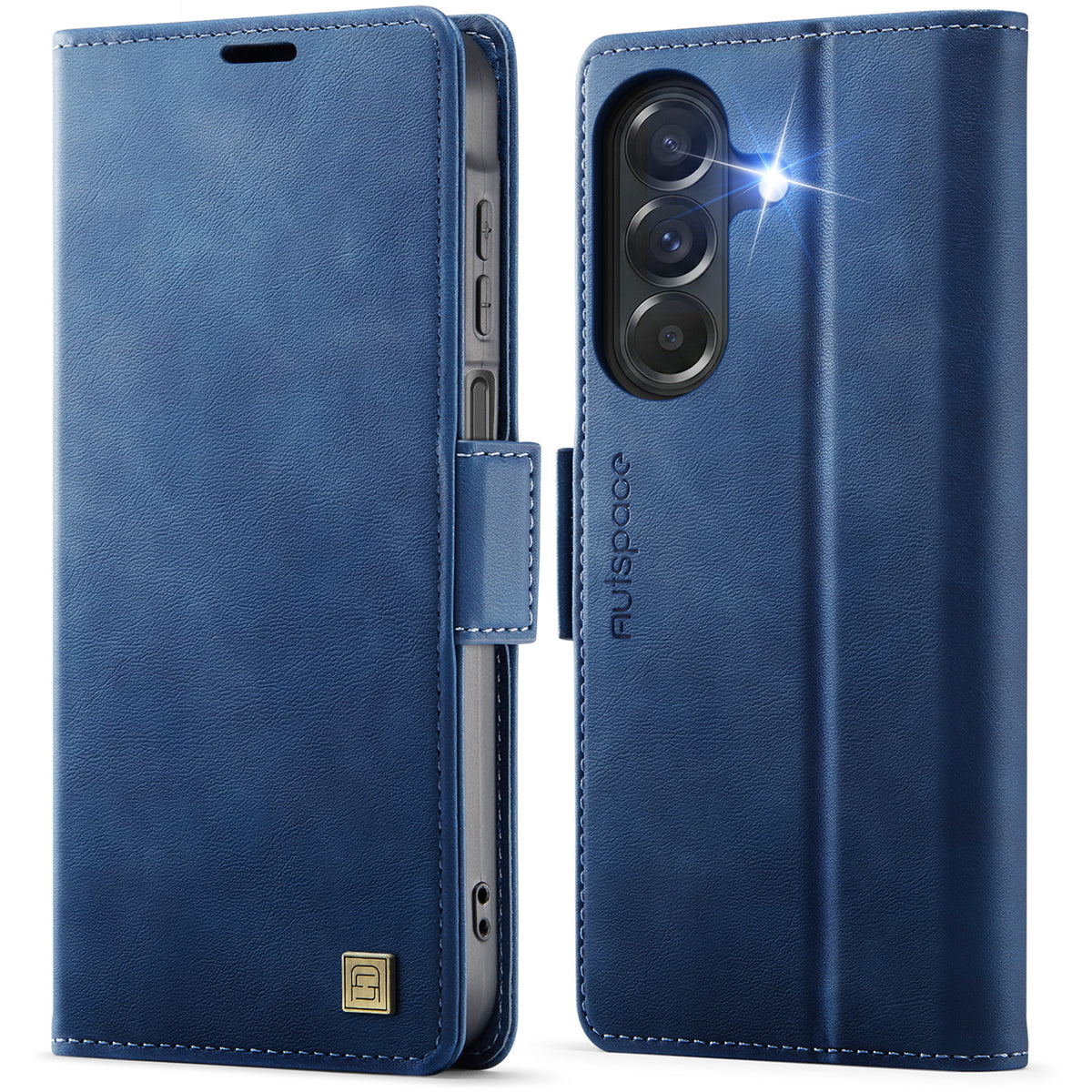 AUTSPACE for Samsung Galaxy A27 5G A11 Case RFID Blocking Retro Leather Cell Phone Wallet Cover