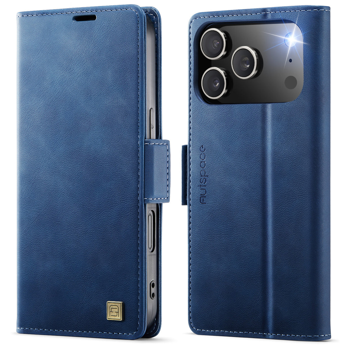 AUTSPACE for iPhone 17 Pro Max A11 Case RFID Blocking Retro Leather Cell Phone Wallet Cover