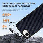 EYCASE for iPhone 16e / iPhone 17e Magnetic Case  Kevlar Series UV Printed Black Edge TPU Acrylic Phone Cover