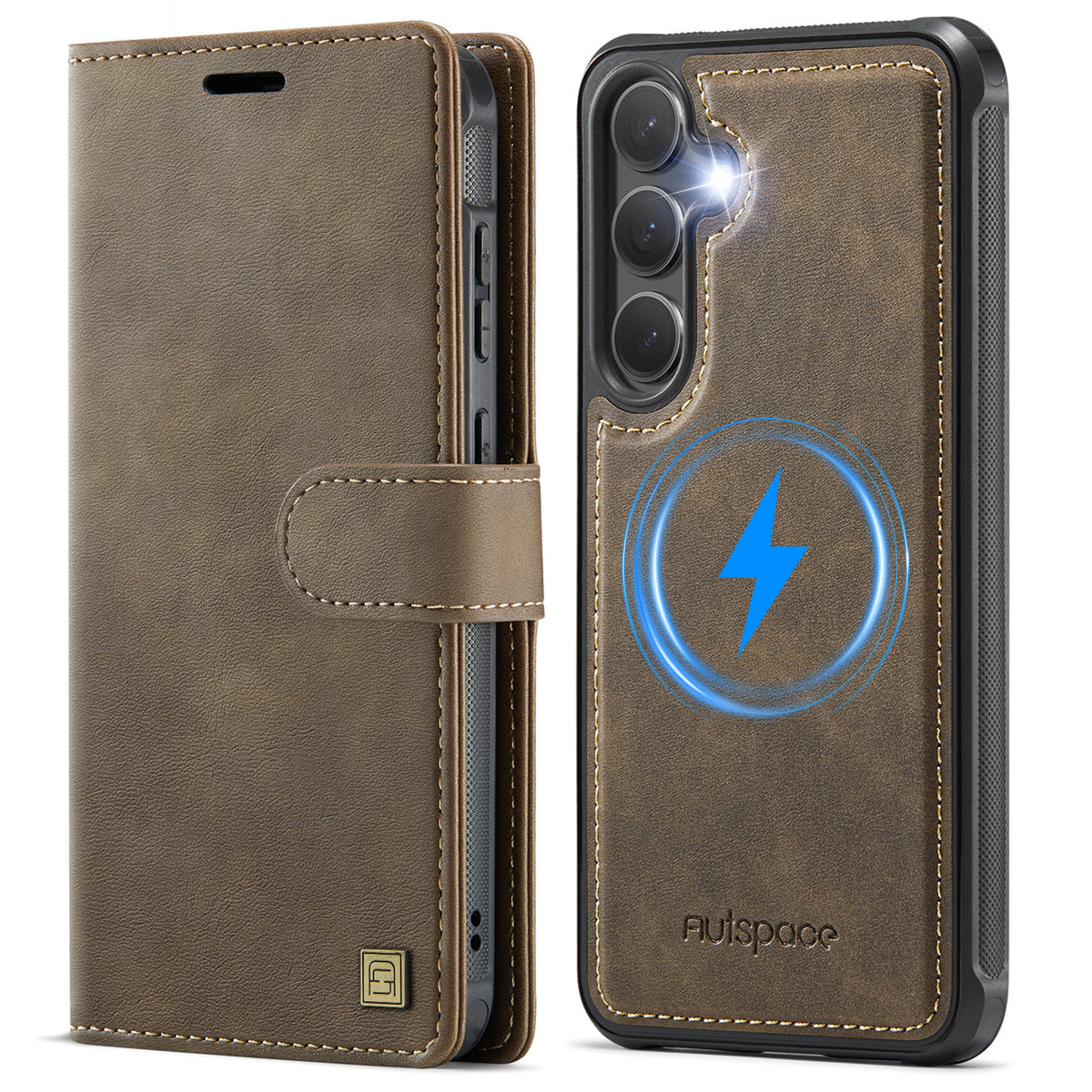 AUTSPACE til Samsung Galaxy S26+ A05 Cover Pung Stativ Aftageligt Læder Magnetisk Telefoncover