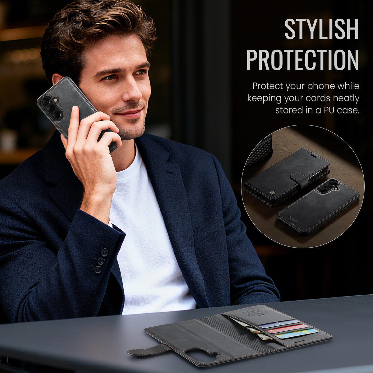 AUTSPACE for Samsung Galaxy A37 5G A05 Case Wallet Stand Detachable Leather Magnetic Phone Cover