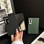 For Samsung Galaxy Z Fold8 Magnetic Case Carbon Fiber Texture PC Phone Cover with Screen Protector