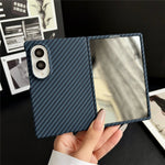 For Samsung Galaxy Z Fold8 Magnetic Case Carbon Fiber Texture PC Phone Cover with Screen Protector