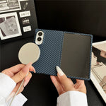 For Samsung Galaxy Z Fold8 Magnetic Case Carbon Fiber Texture PC Phone Cover with Screen Protector