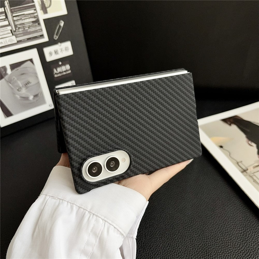 For Samsung Galaxy Z Fold8 Magnetic Case Carbon Fiber Texture PC Phone Cover with Screen Protector