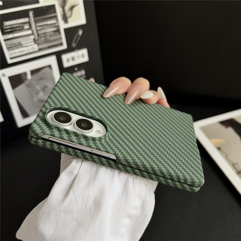 For Samsung Galaxy Z Fold8 Magnetic Case Carbon Fiber Texture PC Phone Cover with Screen Protector