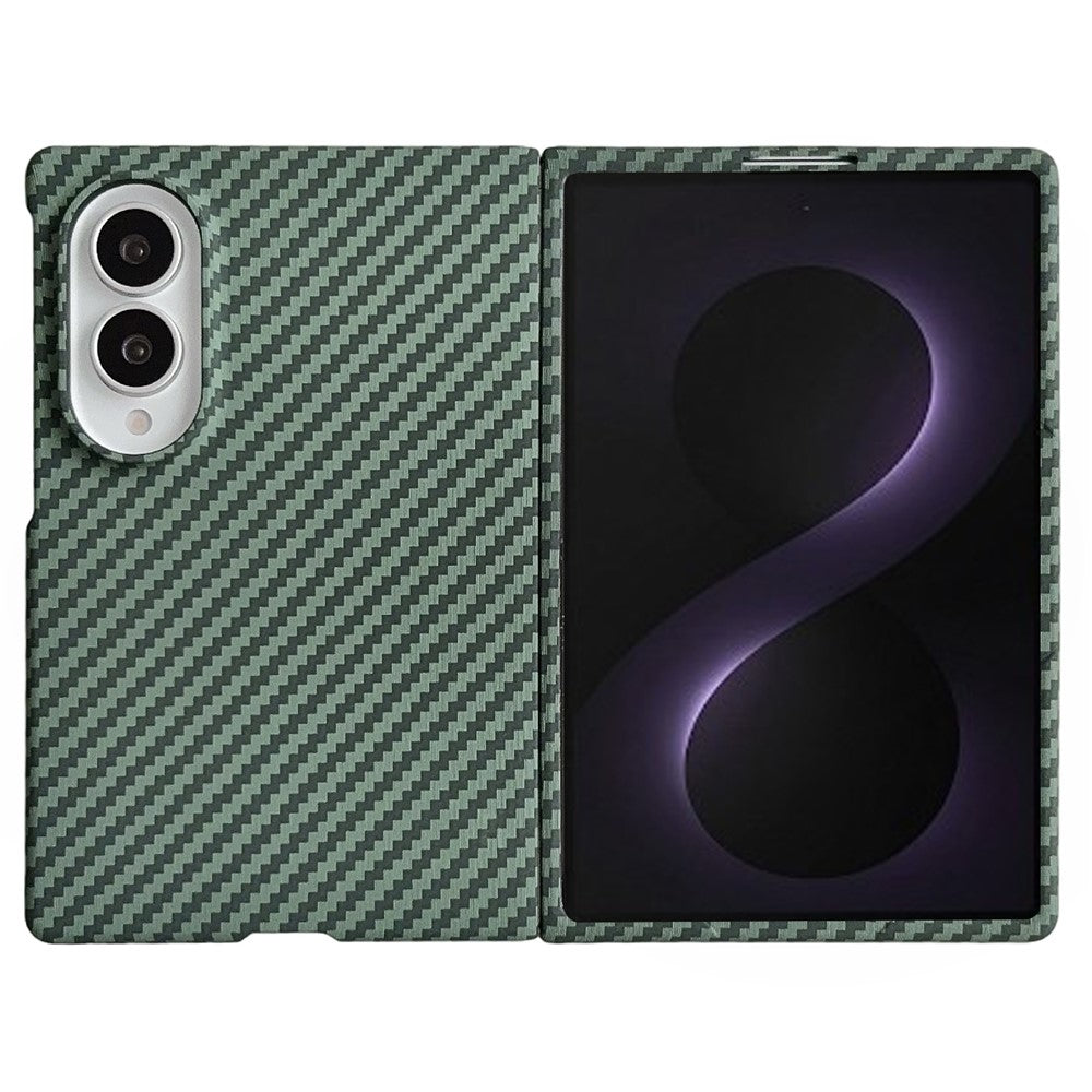 For Samsung Galaxy Z Fold8 Magnetic Case Carbon Fiber Texture PC Phone Cover with Screen Protector